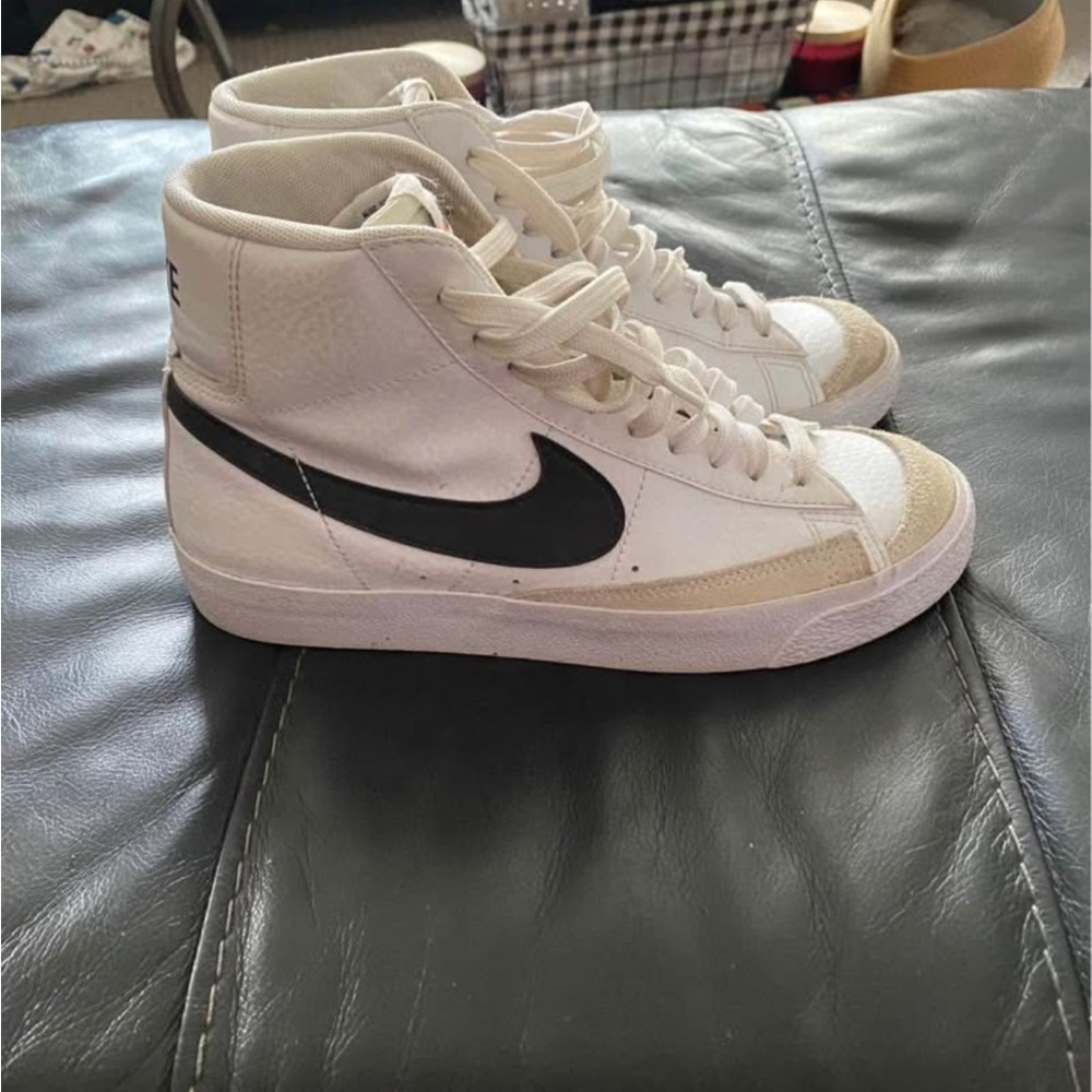 Nike White and Black High-Top Sneakers